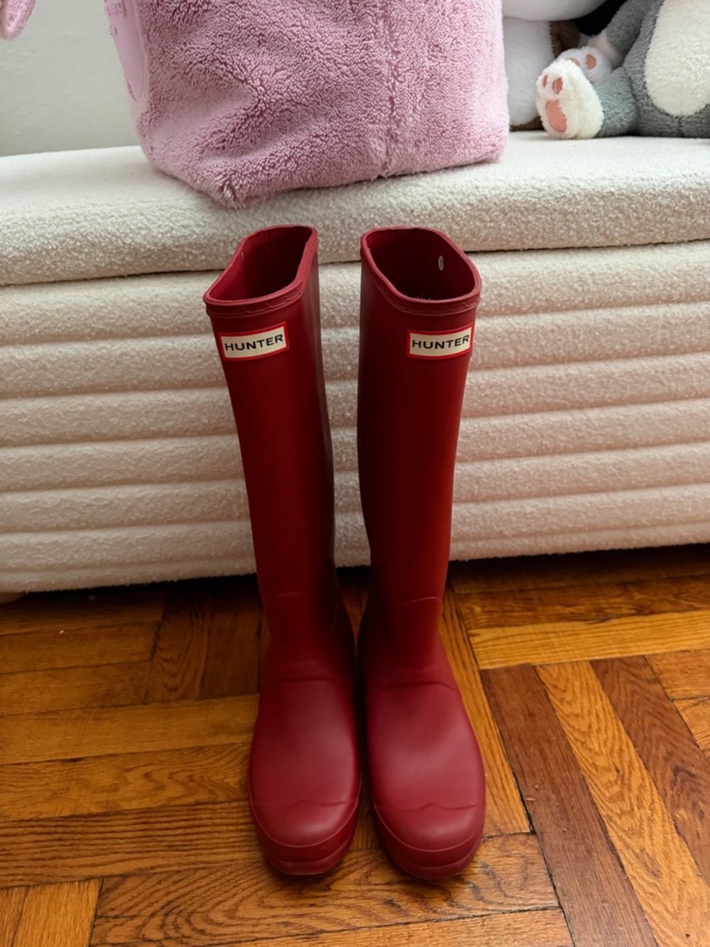 Hunter Women's Tall Red Rubber Rain Boots